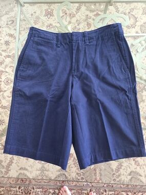 Land's End Womens Bermuda Chino Navy Shorts